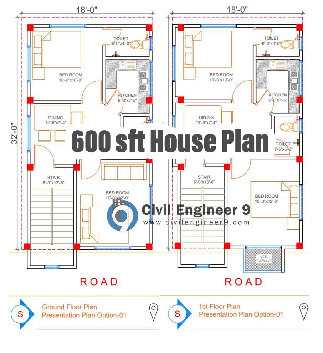 800 To 600 Sqft House Plan Download In AutoCAD